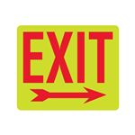 Luminescent Exit (Arrow Right) 10"x12" Sign